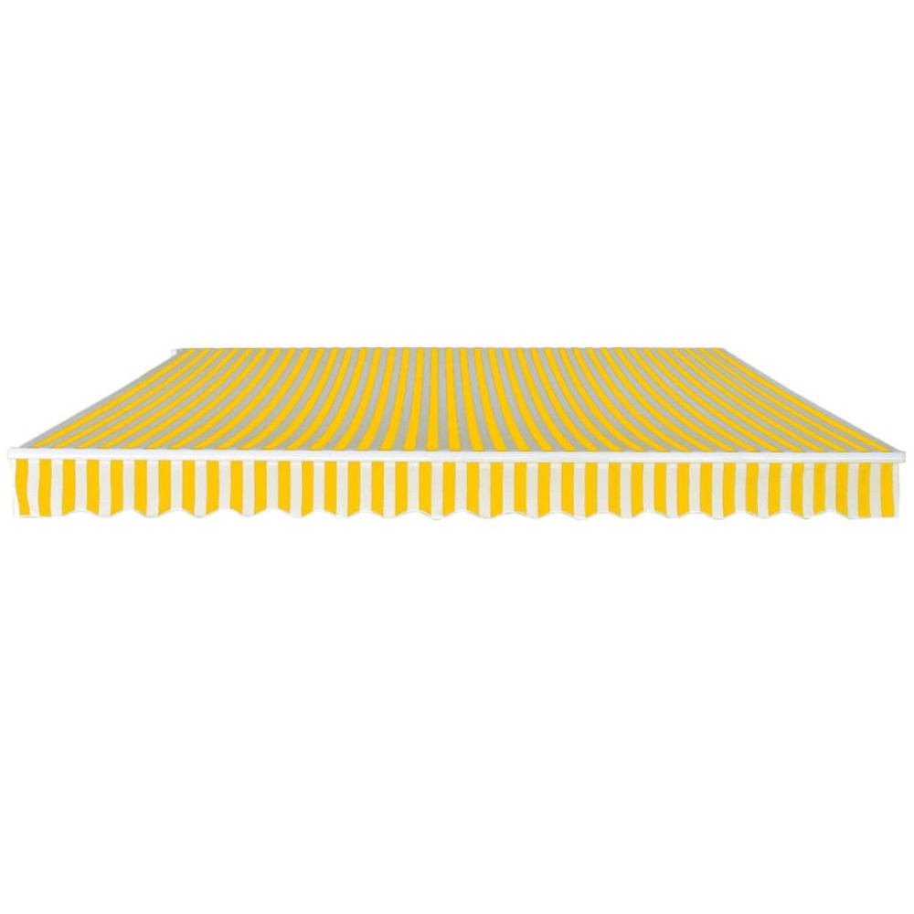 vidaXL Copertină pliabilă, acționare manuală, 400 cm, galben/alb