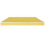 vidaXL Copertină pliabilă, acționare manuală, 400 cm, galben/alb