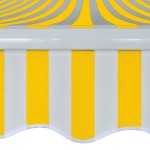 vidaXL Copertină pliabilă, acționare manuală, 400 cm, galben/alb