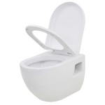 vidaXL Toaletă suspendată cu rezervor WC ascuns, alb, ceramică vidaXL Toaletă suspendată cu rezervor WC ascuns, alb, ceramică