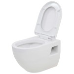 vidaXL Toaletă suspendată cu rezervor WC ascuns, alb, ceramică vidaXL Toaletă suspendată cu rezervor WC ascuns, alb, ceramică