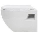 vidaXL Toaletă suspendată cu rezervor WC ascuns, alb, ceramică vidaXL Toaletă suspendată cu rezervor WC ascuns, alb, ceramică