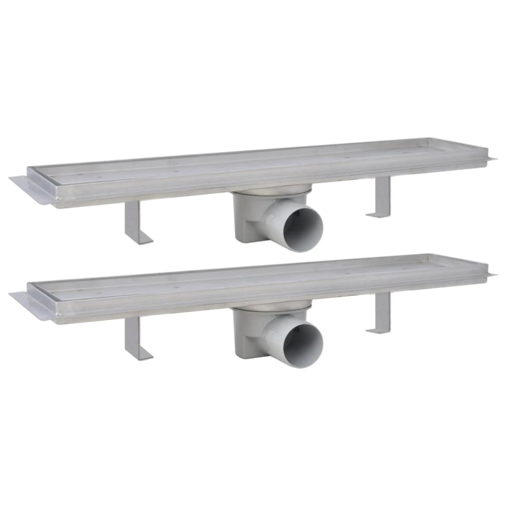 vidaXL Rigolă liniară duș, 2 buc, 530 x 140 mm, oțel inoxidabil