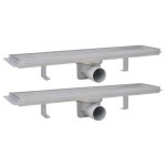 vidaXL Rigolă liniară duș, 2 buc, 530 x 140 mm, oțel inoxidabil vidaXL Rigolă liniară duș, 2 buc, 530 x 140 mm, oțel inoxidabil