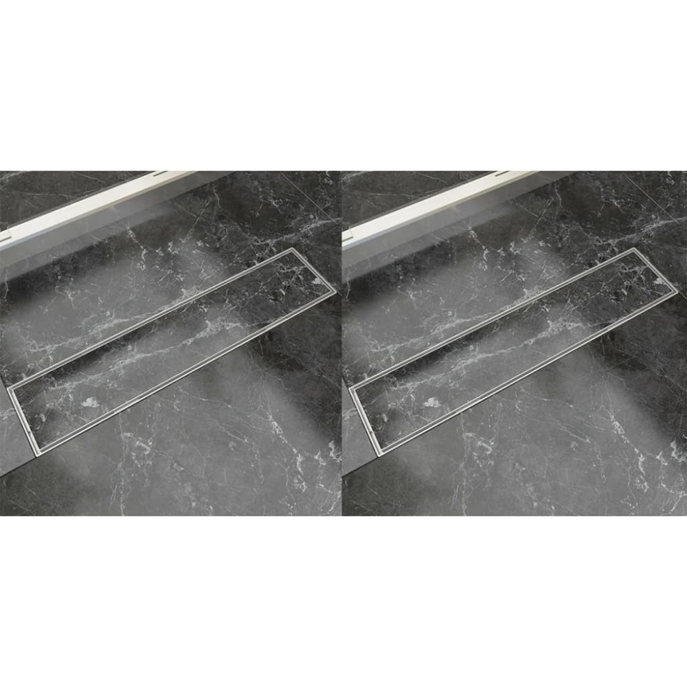 vidaXL Rigolă liniară duș, 2 buc, 530 x 140 mm, oțel inoxidabil