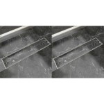 vidaXL Rigolă liniară duș, 2 buc, 530 x 140 mm, oțel inoxidabil vidaXL Rigolă liniară duș, 2 buc, 530 x 140 mm, oțel inoxidabil