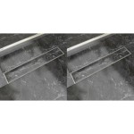 vidaXL Rigolă liniară de duș 2 buc., 630 x 140 mm, oțel inoxidabil vidaXL Rigolă liniară de duș 2 buc., 630 x 140 mm, oțel inoxidabil
