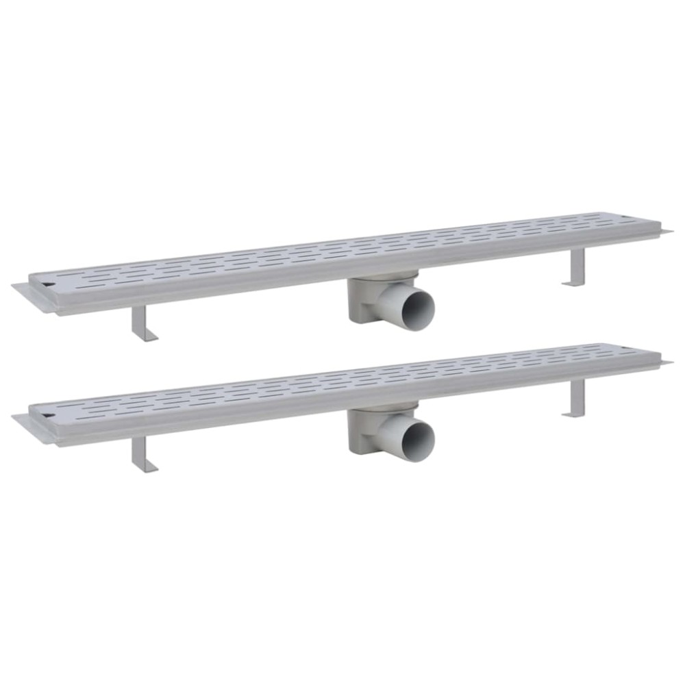 vidaXL Rigolă liniară de duș, 2 buc. 830x140 mm oțel inoxidabil, linii