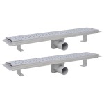 vidaXL Rigolă liniară de duș 2 buc. 630x140 mm, oțel inoxidabil, bule vidaXL Rigolă liniară de duș 2 buc. 630x140 mm, oțel inoxidabil, bule