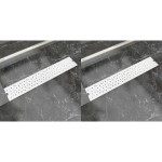 vidaXL Rigolă liniară de duș 2 buc. 630x140 mm, oțel inoxidabil, bule vidaXL Rigolă liniară de duș 2 buc. 630x140 mm, oțel inoxidabil, bule