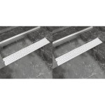 vidaXL Rigolă duș liniară, 2 buc., 730x140 mm, oțel inoxidabil, bule vidaXL Rigolă duș liniară, 2 buc., 730x140 mm, oțel inoxidabil, bule