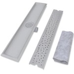 vidaXL Rigolă duș liniară, 2 buc., 730x140 mm, oțel inoxidabil, bule vidaXL Rigolă duș liniară, 2 buc., 730x140 mm, oțel inoxidabil, bule