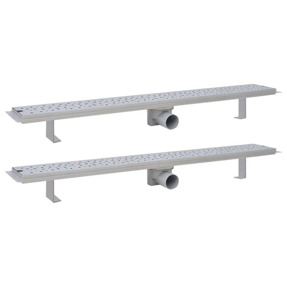 vidaXL Rigolă liniară de duș 2 buc. 930x140 mm oțel inoxidabil bule