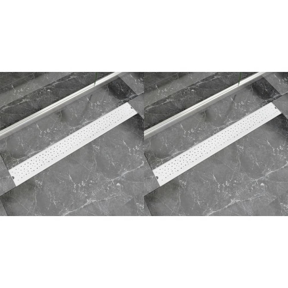 vidaXL Rigolă liniară de duș 2 buc. 930x140 mm oțel inoxidabil bule