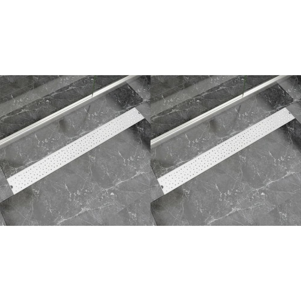 vidaXL Rigolă duș liniară, 2 buc., 1030x140 mm, oțel inoxidabil, bule