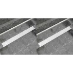 vidaXL Rigolă duș liniară, 2 buc., 1030x140 mm, oțel inoxidabil, bule vidaXL Rigolă duș liniară, 2 buc., 1030x140 mm, oțel inoxidabil, bule