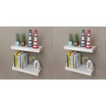 vidaXL Rafturi de perete, 4 buc., alb, 40 cm