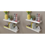 vidaXL Rafturi de perete, 4 buc., alb, 60 cm