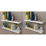 vidaXL Rafturi de perete, 4 buc., alb, 80 cm