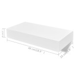 vidaXL Rafturi de perete suspendate cu sertare, 2 buc., alb, 48 cm vidaXL Rafturi de perete suspendate cu sertare, 2 buc., alb, 48 cm