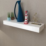 vidaXL Rafturi de perete suspendate cu sertare, 2 buc., alb, 80 cm vidaXL Rafturi de perete suspendate cu sertare, 2 buc., alb, 80 cm