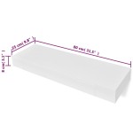 vidaXL Rafturi de perete suspendate cu sertare, 2 buc., alb, 80 cm vidaXL Rafturi de perete suspendate cu sertare, 2 buc., alb, 80 cm