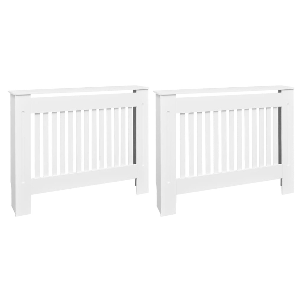 vidaXL Mască de calorifer, 2 buc., alb, 112 cm, MDF