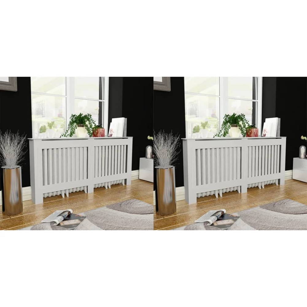 vidaXL Măști de calorifer, 2 buc., alb, 172 cm, MDF