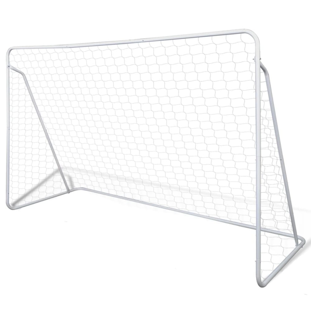 vidaXL Porți de fotbal cu plasă, 2 buc, 240 x 90 x 150 cm, oțel