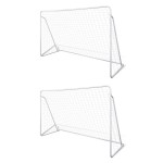 vidaXL Porți de fotbal cu plasă, 2 buc, 240 x 90 x 150 cm, oțel vidaXL Porți de fotbal cu plasă, 2 buc, 240 x 90 x 150 cm, oțel