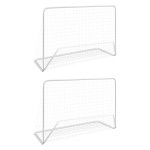 vidaXL Porți de fotbal cu plase 2 buc. alb 182x61x122 cm oțel vidaXL Porți de fotbal cu plase 2 buc. alb 182x61x122 cm oțel