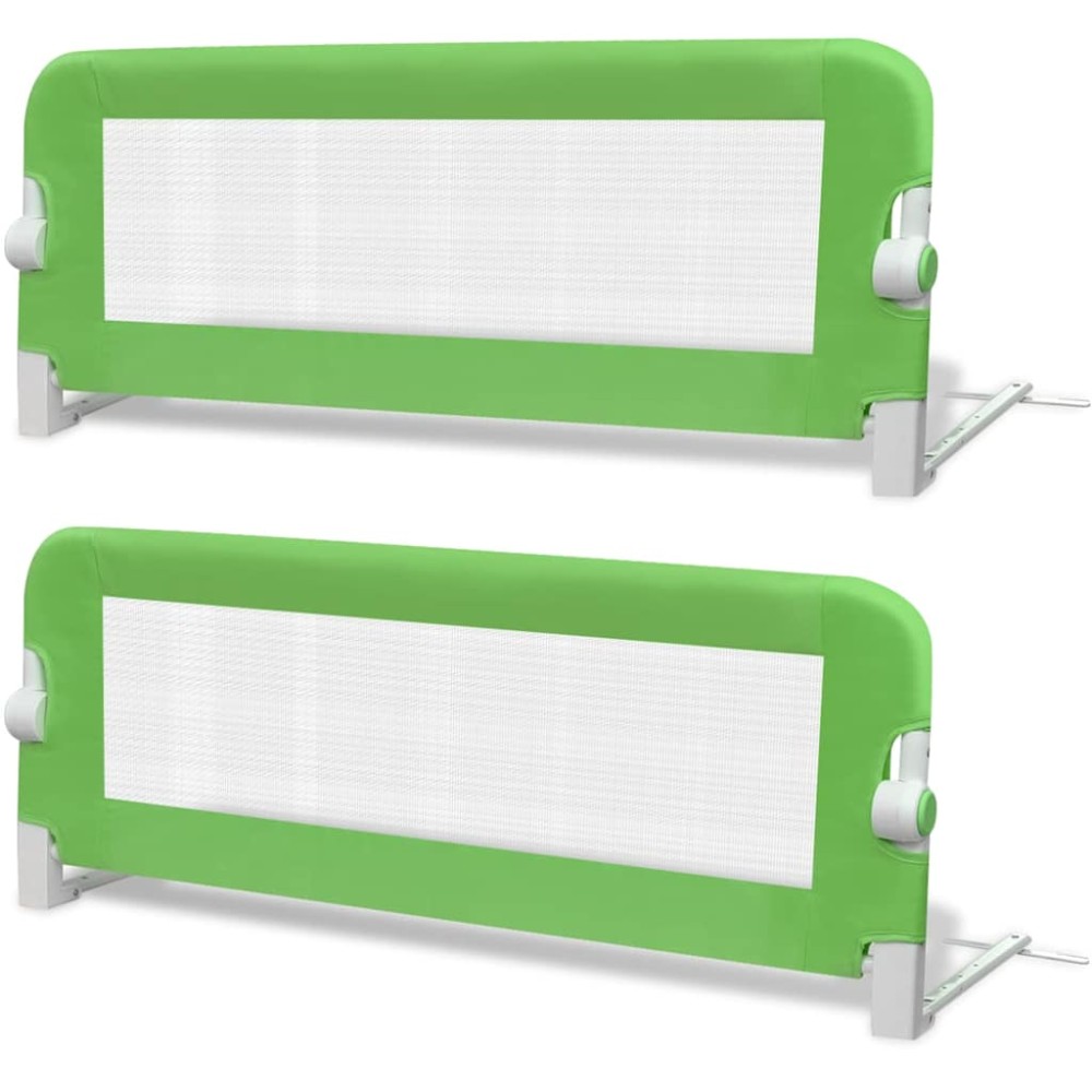 vidaXL Balustradă de protecție pat copii, 2 buc., verde, 102x42 cm