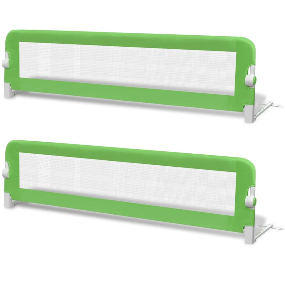 vidaXL Balustradă de protecție pat copii, 2 buc., verde, 150x42 cm