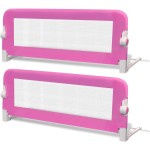 vidaXL Balustradă de protecție pat copii, 2 buc., roz, 102x42 cm vidaXL Balustradă de protecție pat copii, 2 buc., roz, 102x42 cm