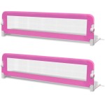 vidaXL Balustradă de protecție pat copii, 2 buc., roz, 150x42 cm vidaXL Balustradă de protecție pat copii, 2 buc., roz, 150x42 cm