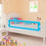 vidaXL Balustradă de protecție pat copii, 2 buc., albastru, 150x42 cm vidaXL Balustradă de protecție pat copii, 2 buc., albastru, 150x42 cm