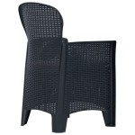 vidaXL Set mobilier exterior, 5 piese, antracit, plastic, aspect ratan