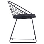 vidaXL Scaune bucătărie, șezut din piele ecologică, 4 buc, negru, oțel vidaXL Scaune bucătărie, șezut din piele ecologică, 4 buc, negru, oțel