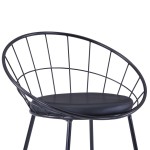 vidaXL Scaune bucătărie, șezut din piele ecologică, 4 buc, negru, oțel vidaXL Scaune bucătărie, șezut din piele ecologică, 4 buc, negru, oțel