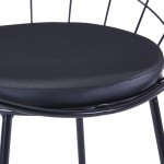 vidaXL Scaune bucătărie, șezut din piele ecologică, 4 buc, negru, oțel vidaXL Scaune bucătărie, șezut din piele ecologică, 4 buc, negru, oțel