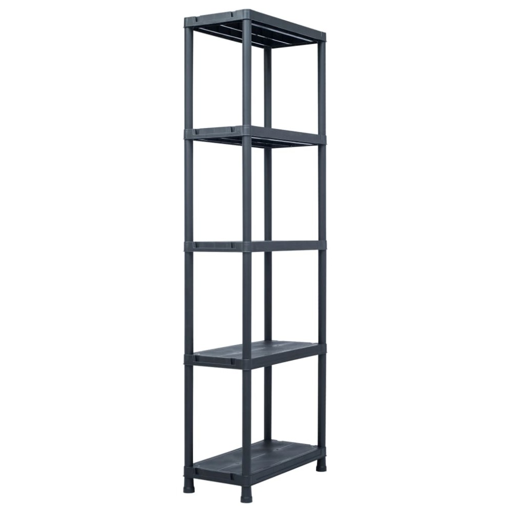 vidaXL Rafturi de depozitare 5 buc. negru 60x30x180 cm plastic 125 kg