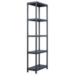 vidaXL Rafturi de depozitare 5 buc. negru 60x30x180 cm plastic 125 kg