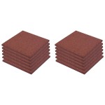 vidaXL Plăci de protecție la cădere 12 buc. roșu 50x50x3 cm cauciuc vidaXL Plăci de protecție la cădere 12 buc. roșu 50x50x3 cm cauciuc