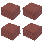 vidaXL Plăci de protecție la cădere 24 buc. roșu, 50x50x3 cm, cauciuc vidaXL Plăci de protecție la cădere 24 buc. roșu, 50x50x3 cm, cauciuc