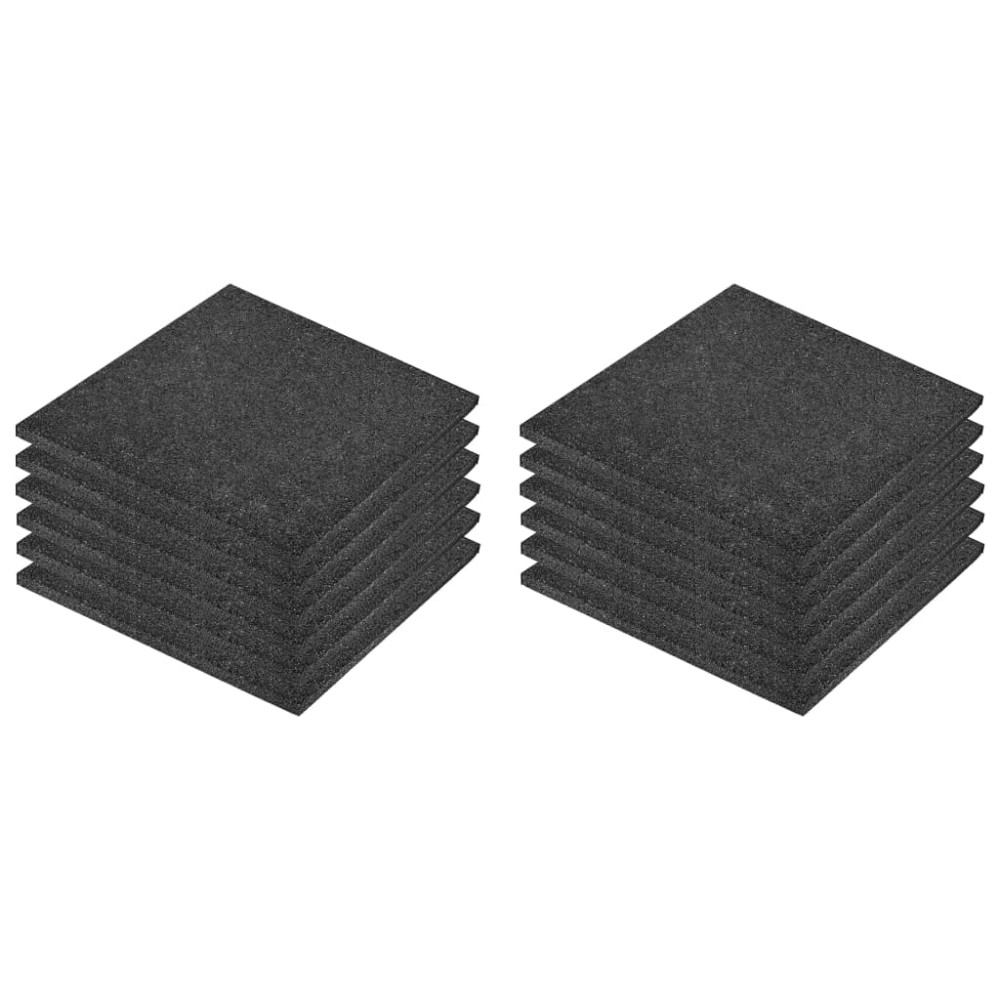 vidaXL Plăci de protecție la cădere 12 buc. negru 50x50x3 cm cauciuc