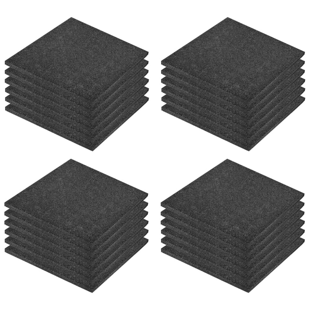 vidaXL Plăci de protecție la cădere 24 buc. negru 50x50x3 cm, cauciuc