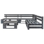 vidaXL Set mobilier de grădină din paleți, 4 piese, gri, lemn vidaXL Set mobilier de grădină din paleți, 4 piese, gri, lemn