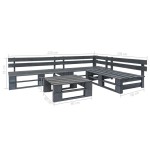 vidaXL Set mobilier de grădină din paleți, 4 piese, gri, lemn vidaXL Set mobilier de grădină din paleți, 4 piese, gri, lemn