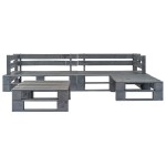 vidaXL Set mobilier de grădină din paleți, 4 piese, gri, lemn vidaXL Set mobilier de grădină din paleți, 4 piese, gri, lemn