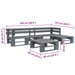 vidaXL Set mobilier de grădină din paleți, 4 piese, gri, lemn vidaXL Set mobilier de grădină din paleți, 4 piese, gri, lemn